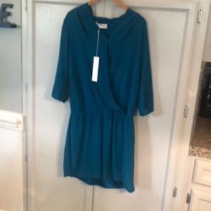 Amanda Uprichard blue silk dress.